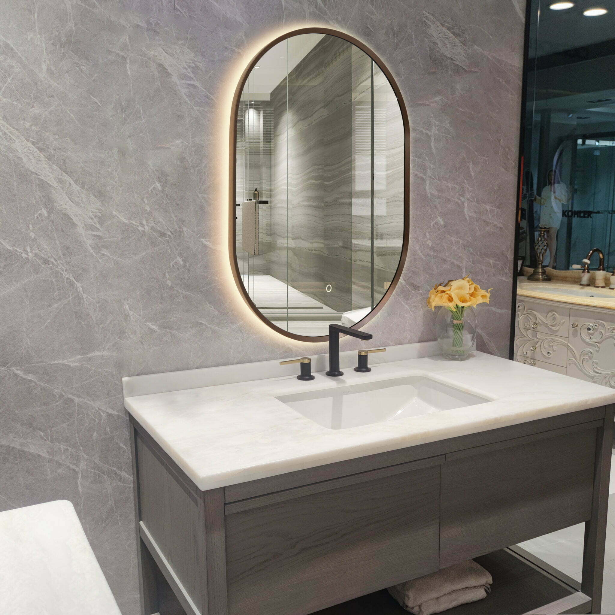 Oval Shape Wall-Mounted Led Makeup Mirror - Wholesale LED Bathroom Mirror Manufacturer in China