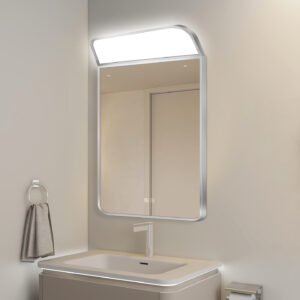 Vintage Stainless Steel Smart Mirror – LED Anti-Fog Wall Mount
