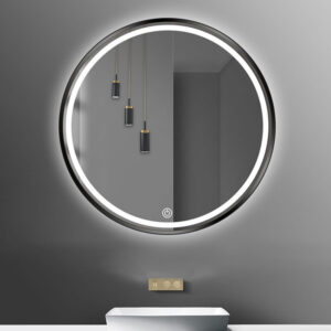 Aluminum Round Smart Mirror – LED Defog Wall Mount