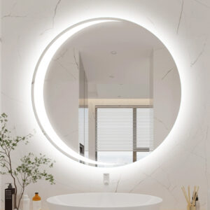 Smart Round Bathroom Mirror Wall-Mounted LED Makeup Mirror
