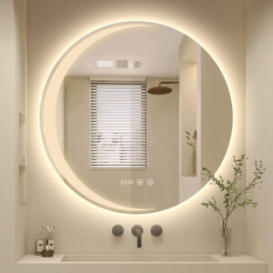 Smart Round Bathroom Mirror Wall-Mounted LED Makeup Mirror