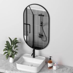 Hotel Oval Aluminum Bathroom Mirror – Wall-Mounted (No Light)