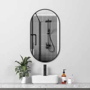 Hotel Oval Aluminum Bathroom Mirror – Wall-Mounted (No Light)