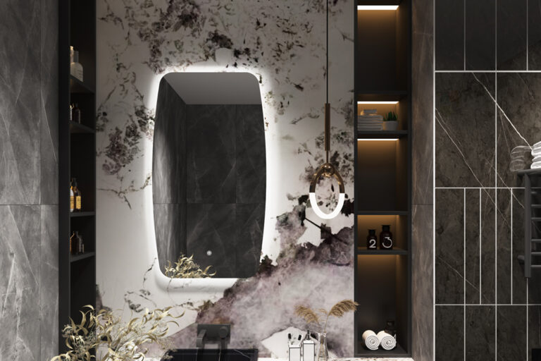 Bathroom Mirror Is So Clean & Timeless