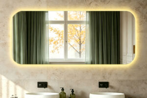 Rounded Rectangle Backlit LED Bathroom Mirror, Ideal for Hotel & Home Renovation