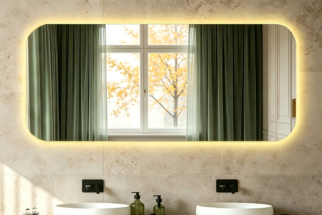 You are currently viewing Rounded Rectangle Backlit LED Bathroom Mirror, Ideal for Hotel & Home Renovation